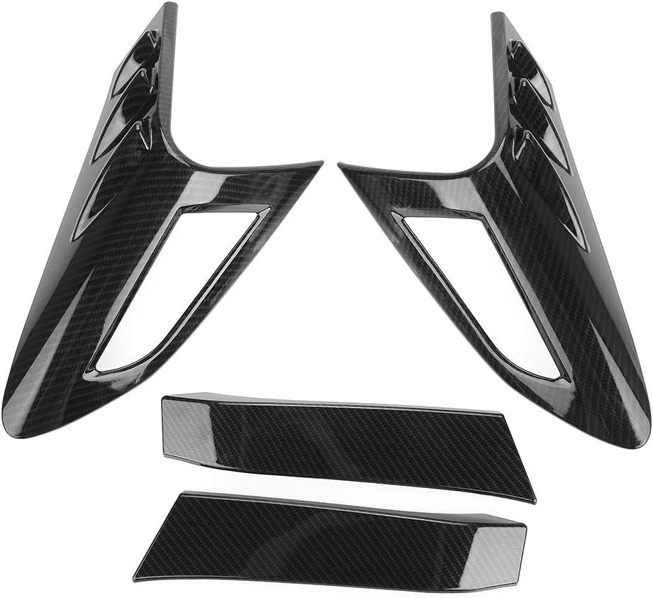 Qiilu Tail Light Cover, 4PCS Carbon Fiber Style Rear Back Lamp Fit for CHR 2018