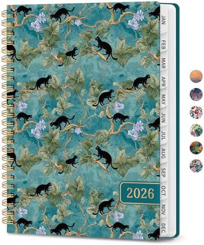 2026 Planner, Aesthetic Weekly and Monthly Planner for Women, Jan 2026 to Dec 2026, Hardcover 2026 Calendar Book with Monthly Tabs, Inner Pocket, Perfect for Office Home School - A4 (8.5" x 11"), Cats in Vine Pack of 5
