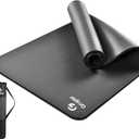 Gruper Yoga Mat Non Slip NBR Extra Thick Yoga Mat, Anti-Tear Exercise Mat with Carrying Strap and Bag, Workout Mats for Yoga, Pilates 24" x 72"