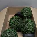 24in Artificial Boxwood Topiary Tree 2 Pack, Artificial Boxwood Double Ball Topiary Trees, UV Resistance Rated Faux Topiaries Tree, Fake Greenery Plants Ball Tree for Porch,Home,Garden (Osmanthus Leaves-2pcs)