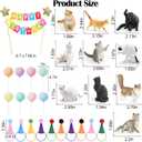 31PCS Realistic Cat Cake Toppers Set, 10 Hand-Painted Miniature Cat Figurines with Birthday Banner, Balloons, Party Hats, Perfect for Cat Themed Birthday Party, Baby Shower, Home Decor for Cat Lovers