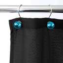 Teal Blue Shower Curtain Hooks : 12 Pcs Turquoise Aqua Pearl Ball Design Rustproof Stainless Steel Rings Decorative Bathroom Accessories for Boho Coastal & Modern Dcor