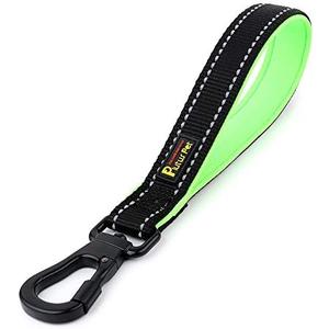 PLUTUS PET 10 Inch Short Dog Leash for Large Dogs with Locking Carabiner Clip & Padded Handle（10”, Black）
