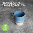 Bosmarlin Large Ceramic Coffee Mug Set of 2, Stoneware Jumbo Latte Mugs for Office and Home, 16 Oz, Dishwasher and Microwave Safe(Blue, 2)