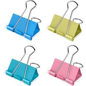 18 Pcs Extra Large Binder Clips 2 inch Length, Colorful Big Paper Clips for Office