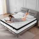 Twin Mattress 10 Inch Medium Firm Hybrid Mattress Twin Size Memory Foam Pocket Springs Twin Bed Matress in a Box for All Sleeping Positions Motion Isolation Comfortable Sleep (White, Twin 10 inch)