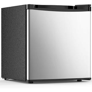 Electactic 1.7 Cu.ft Mini Fridge with Freezer, Compact Refrigerator, Single Reversible Door, Ultra Quiet, Energy Efficient for Office, Dorm, Bedroom, Apartment, Silver