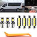 7PCS LED Interior Dome Cargo Light Replacement Kit Led for 2015-2024 F-ord Transit Cargo Van 150 250 350 350HD Map Dome Rear Load Area Luggage Compartment Lights T10 42mm Festoon Bulb Kit Set