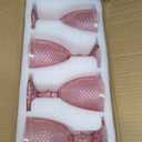 Bokon 12 Pack Pink Glass Goblets Set 10 oz High Clear Wine Glass Vintage Water Goblets Cups Embossed Diamond Design Glassware with Stem for Drinking Juice Liquor Party Wedding Bar, Standard