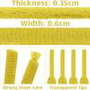 DELELE 2Pair Oval Shoes laces 42 Colors Half Round 1/4" Athletic ShoeLaces for Sport/Running Shoes Shoe Strings (35 inch (90CM), 07 Golden)