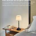 KDG Portables Cordless Table Lamp, Fabric Shade Desk Lamp, 5000mAh Rechargeable Battery Powered Lighting, Dimmable Light for Dining Room, Bedroom, Bedside, Bar, Night Light, Camping, Balcony (Black)