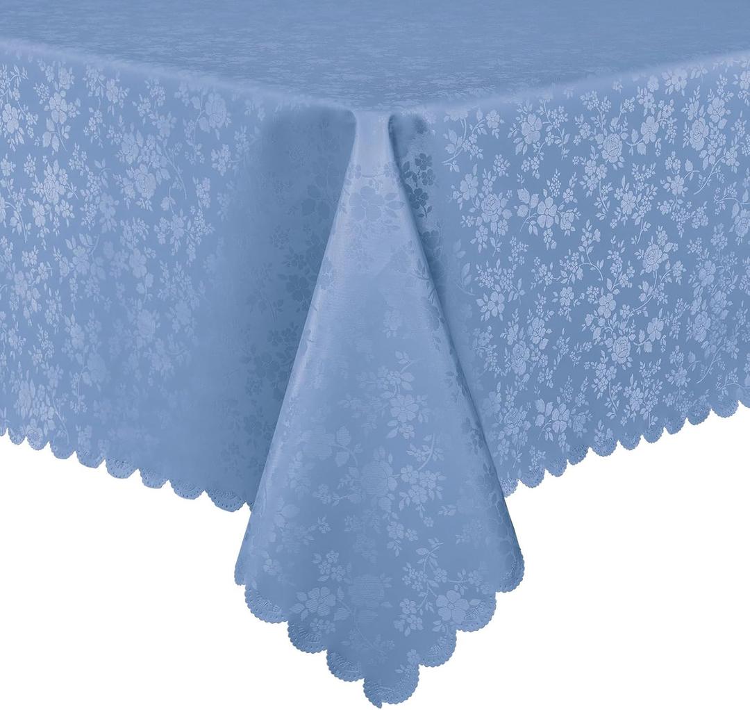 Smiry Rectangle Table Cloth, Waterproof Heavy Duty Vinyl Tablecloths, Wipeable Washable Table Cover for Kitchen and Dining Room (Haze Blue, 60" X 84")