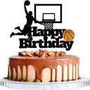 Basketball Happy Birthday Cake Topper-Basketball Themed Birthday Party Cake Decoration (Birthday)