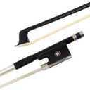 Kmise Carbon Fiber Violin Bows: Lightweight Violin Bow 4/4, Anti-Deformation Full Size Fiddle Bow, Ultra-Stretchy Horse Hair, Gift for Professional, Beginner, Adults, Kids Violins Practice (Black)