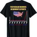 Testicular Injuries in Women's Sports Quirky Funny (ON BACK) T-Shirt XL