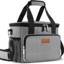 Femuar Lunch Bags for Women/Men, Insulated Lunch Bag for Work Office Picnic - Large Lunch Cooler Bag Leakproof Lunch Box with Adjustable Shoulder Strap for Adults - Grey (15L)