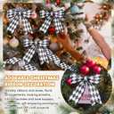 3 Rolls 30 Yard 2 Inch Christmas Black White Harlequin Ribbon Checkered Wired Ribbon Decorative for Xmas Fall Tree Wrapping Wreath Bouquet Crafts (Glitter Style)