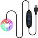 MiOYOOW Aquarium Submersible Lights, USB Colorful Underwater Light, 3 Modes, IP68 Waterproof Fish Tank Lights with Suction Cups for Decoration