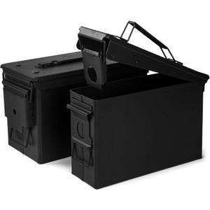 GUGULUZA Metal Ammo Can 30/50 Cal, Lockable Bullet Storage Case, Waterproof & Airtight Containers Box with Flip Top for Long-Term Storage Shotgun, Rifles, Pistols Ammunition