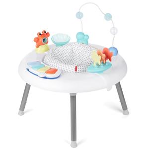 Skip Hop 2-in-1 Baby Activity Center with 20+ Developmental Activities Light-up Musical Piano for Tummy Time Play 4 Clip-on & Moveable Toys and 360-degree Rotating Seat Seascape Age 4m+