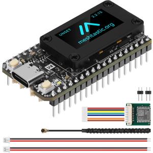 1 Set ESP32 LoRa V4 Development Board + L76K GNSS Module Upgraded ESP32-S3 16MB Flash 28dBm High Power SX1262 LoRa Module WiFi Bluetooth 915MHz Antenna Support GPS Solar for LoRaWAN Meshtastic