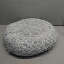 Bedsure Calming Cat Beds for Indoor Cats - Small Cat Bed Washable 20 inches, Anti-Slip Round Fluffy Plush Faux Fur Pet Bed, Fits up to 15 lbs Pets, Pale Grey