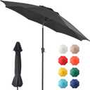 Outdoor 9FT - Patio Table Umbrella with Push Button Tilt and Crank UV Protection Waterproof Pool Umbrella for Market Terrace Beach Garden Deck Backyard Outdoor Restaurant Black