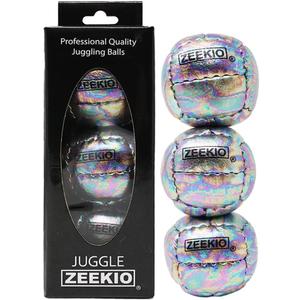 Zeekio Galaxy Juggling Balls - Premium 12 Panel Genuine Leather Balls - 130g - 67mm - Pack of 3 - Cosmo
