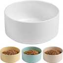 Non Slip Dog Bowls, Heavy Ceramic Dog Food and Water Bowl with Silicone Base, Pet Feeding Bowl for Puppies, Small and Medium Dogs (Glossy White, 6 Inches)