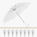 Clear Wedding Umbrellas Bulk, High-Visibility Transparent Rain Umbrella, Firm and Durable, Easy Operation, Large Clear Umbrella for Wedding Bride Groom Photography Golf Outdoor, 8 piece