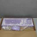 Wireless Keyboard and Mouse Combo, Full-Sized Wireless Keyboard and Adjustable DPI Mouse, 2.4GHz USB Receiver, Silent Keyboard and Mouse for PC, Windows, MAC, Desktop, Laptop(Purple)