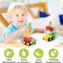 6PCS Press and Go Cars Toys for Toddlers, Infant Fruits Vegetable Racing Cars for 6 9 12 18 Months, Baby Push Go Car Toys, Kids Play Vehicle Set, Birthday for Boys Girls 1 2 3