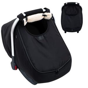 Winter Baby Car Seat Cover, Infant Car Seat Cover with Thickened Fleece Lined, Warm Carseat Covers with Side Breathable Holes, Baby Carrier Canopy with Privacy Flip for Rain Snow Cold Weather