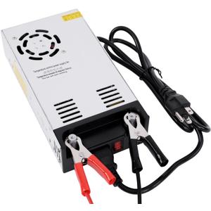 High-Power SMPS 110V/220V AC to 12V DC Converter - 50A 600W Power Supply - Adjustable Switch Transformer for LED Strip, LCD Monitor CCTV, Radio/Car Stereos, 3D Printer - Includes 2 Clamp Wires