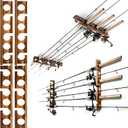 Ghosthorn Holds Up to 12 Rods Fishing Pole Rod Racks Wall or Ceiling Mounted Fishing Pole Rod Holders for Garage Storage Organizer Fishing Gear Equipment for Men Women