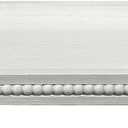 Dwellington Oval Wooden Decorative Tray, Farmhouse Style, Beaded Serving Tray for Living Room, Coffee Table (White)