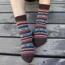 YZKKE 5Pairs Men Wool Socks Thick Thermal Hiking Winter Warm Boot Heavy Soft Cozy Socks for Cold Weather (One Size, Mul-3)