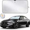 EcoNour Mirror Cut Car Windshield Sun Shade | Foldable Automotive Sun Blocker for Front Windshields | Premium Sun Protection for Cars, Trucks & SUVs | Medium (64" x 32")
