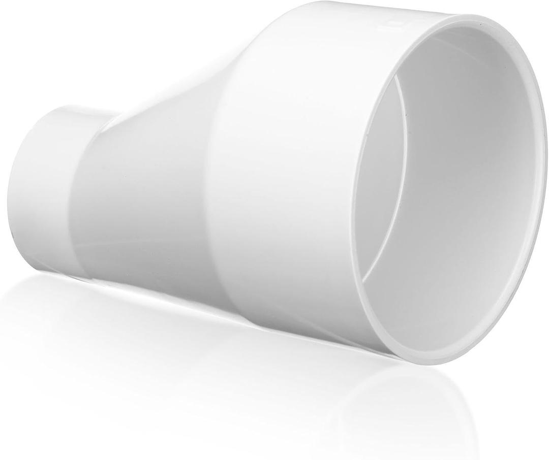 Pushglossy 6" X 3" PVC Pipe Fitting Schedule 40 Compatible with 429-E Series Eccentric Reducer Coupling Suitable for High-flow Capacity, Plumbing, Irrigation, Pool, Spa, White