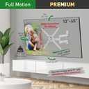 Barkan White TV Wall Mount, 13-65 inch Full Motion Articulating - 4 Movement Flat/Curved Screen Bracket, Holds up to 88 lbs, Patented, UL Listed, Fits LED OLED LCD