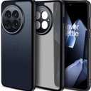 for OnePlus 13 5G Case, Translucent Matte Shockproof Bumper Case with Camera Cover for One Plus 13, Slim Thin Yet Military Grade Drop Proof Silicone Phone Cover - Black