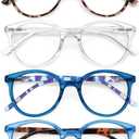 GIBLOGO Reading Glasses for Women/Men Eye Glasses Blue Light Reading Glasses Cheaters Eyeglasses (1-pack Blue)