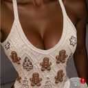 SOLY HUX Women's Cute Graphic Cami Bodysuits Sleeveless Fitted Leotard Holiday Going Out Tops