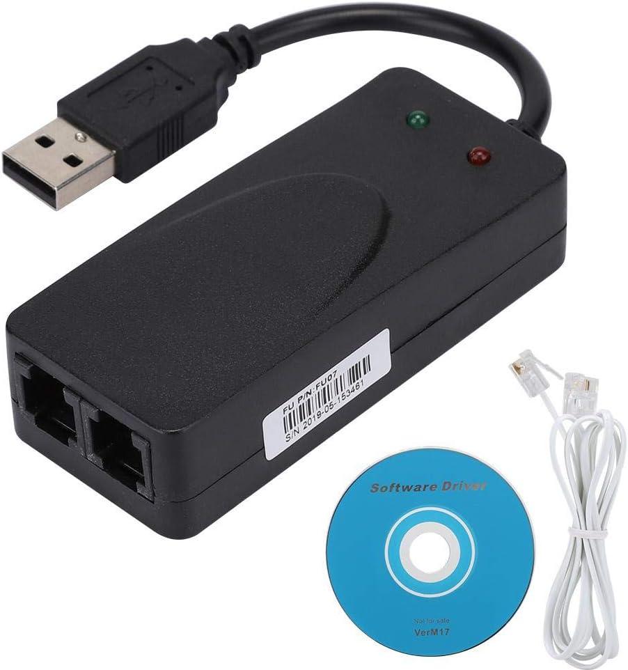 V BESTLIFE Dual Ports USB2.0 56K Voice Fax Data External V.90 V.92 Modem for Win 7/Win 8/Win 10/Win XP, Support Auto-Dial/Tone and Pulse Dialing/Auto Answer