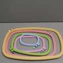 Framendino, 5 Pack Size Square Embroidery Hoops Plastic Cross Stitch Hoop Reusable Frames Rings for DIY Sewing Project(5 Colors2)