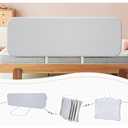 Q-MIULIKE Baby Bed Rail for Toddlers Portable Foldable Travel Toddler Bed Rails Easy to Install 27 Height Adjustable (Grey 70.8 Inch, 1 Piece) Suitable for Full King Queen Twin Bed Sizes