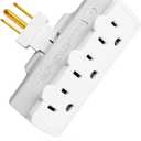 oviitech 3 Outlets 3-Prong Swivel Wall Adapter, Grounded 180 Degree Electrical Plug Adapter, Indoor Rated,White.