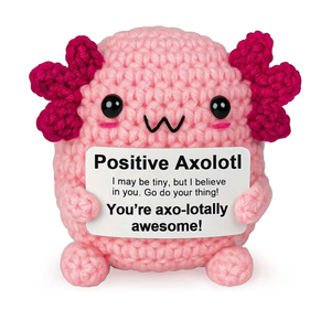 Happy Birthday 4th 5th 6th 7th 8th 9th 10th 11th 12th Year Old Girl, Positive Crochet Animal Axolotl, Handmade Crochet Emotional Inspirational Axolotl Gifts for Daughter Granddaughter Niece Girls Pack of 3