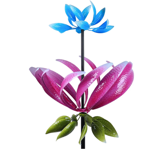 Large Wind Spinner Outdoor, 91.3" Metal Flowers Wind Spinner with Heavy-Duty Stakes, 360° Rotating Triple-Layer Kinetic Yard Art for Home Outside Garden Lawn Backyard Patio Decor