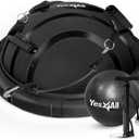 Yes4All 880LBS Premium Half Ball Balance Trainer, Stability Ball, Half Yoga Ball, Combo with Pilate Ball and Resistance Band for Exercises, Home Gym, Full Body Workouts (B. Upgrade Combo - Full Black)